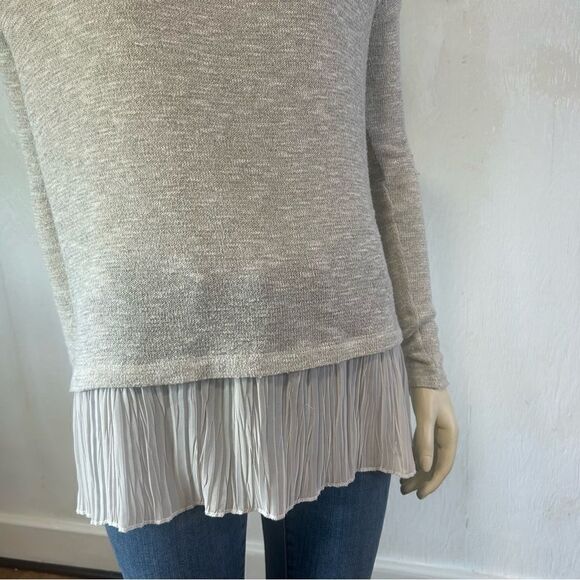 Abercrombie & Fitch Oversized Sparkling Knit with Pleated Chiffon Hem Sweater - Picture 6 of 13